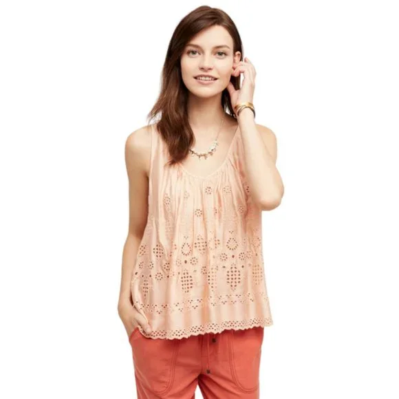 VANESSA VIRGINIA (Anthropologie) Boho Eyelet Top - Picture 6 of 9